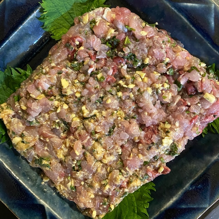 ごま油が効いてる!鯵のなめろう!